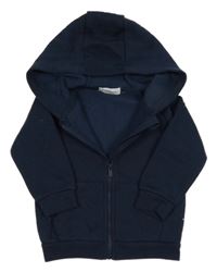 Tmavomodrá propínací mikina s kapucí Primark