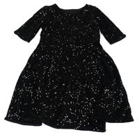 Černé sametové flitrové šaty St. Bernard