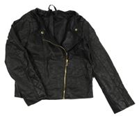 Černý crop koženkový křivák H&M