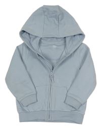 Světlemodrá propínací mikina s výšivkou a kapucí F&F