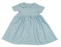 Světlemodré lehké šaty s límečkem 