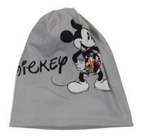 Šedá sametová čepice s Mickeym 