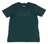 Tmavozelené tričko s logem Jack & Jones
