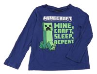 Tmavomodré triko s Minecraft