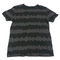 Černo-antracitové pruhované tričko Primark