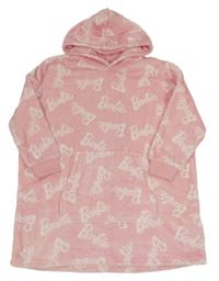 Růžová plyšová oversize mikina s kapucí - Barbie M&S