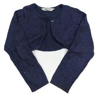 Tmavomodré třpytivé svetrové bolerko H&M