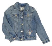 Modrá riflová bunda s květy C&A