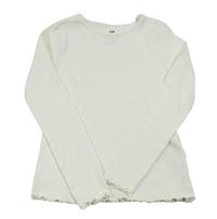 Bílé žebrované triko H&M