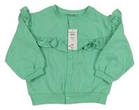 Nové - Zelená propínací mikina s volánkem Pep&Co