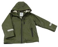 Tmavozelená voděodolná zateplená bunda s kapucí Kiki&Koko