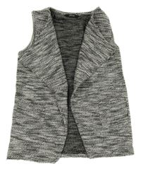 Bílo-černá melírovaná svetrová vesta George