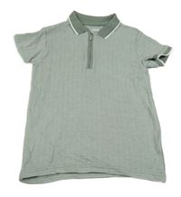 Khaki-bílé melírované polo tričko Nutmeg