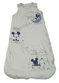 Světlešedo-tmavomodrý zateplený spací pytel s Mickeym George