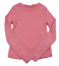 Růžové žebrované crop triko F&F