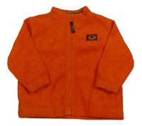 Pomerančová fleecová propínací mikina s nášivkou St. Bernard