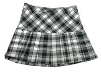 Černo-bílá kostkovaná skládaná sukně Page one young