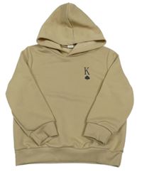 Béžová mikina s potiskem a kapucí Shein