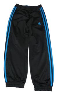 Černo-modré sportovní tepláky s logem Adidas