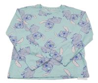 Světlemodré pyžamové vzorované triko se Stitchem Tu