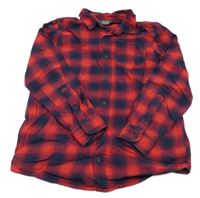 Červeno-tmavomodrá kostkovaná flanelová košile Primark