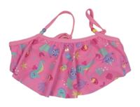 Neonově růžová plavková lambáda s podmořským světem a volánkem Kiki&Koko