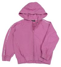 Růžová propínací mikina s nápisy a kapucí Bekkin