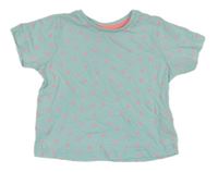Světlemodro-neonově růžové puntíkaté tričko Matalan