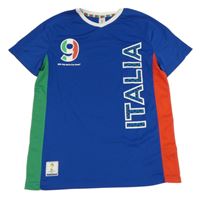 Tmavomodro-červeno-zelené sportovní tričko s nápisem a číslem - Italia