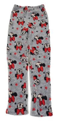 Šedé plyšové pyžamové kalhoty s Minnie Disney