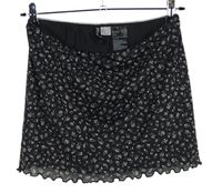 Dámská černá kytičkovaná tylová minisukně H&M
