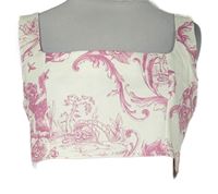 Dámský bílo-růový vzorovaný crop top zn. MissGuided 