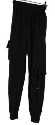 Dámské černé cuff tepláky s kapsami PrettyLittle Thing