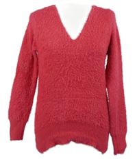 Dámský tmavorůžový chlupatý svetr M&S