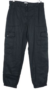 Dámské černé cargo kalhoty s kapsami M&S