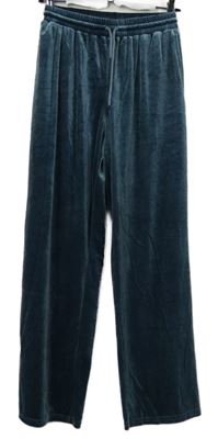 Dámské tmavomodré sametové teplákové kalhoty Shein 