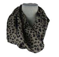 Dámská šedo-černá vzorovaná límcová šála 