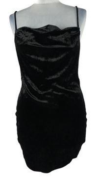 Dámské černé sametové minišaty s vodou Topshop 