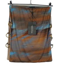 Nové - Dámská hnědo-modrá proužkovaná sukně s průstřihy PrettyLittle Thing