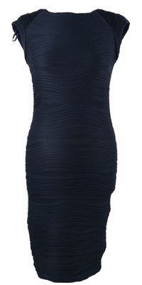 Dámské tmavomodré žebrované šaty AX 