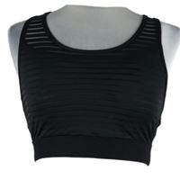 Dámský černý pruhovaný crop top sportovní top George 