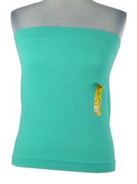 Dámský mátový žebrovaný top bez ramínek Primark 