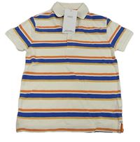 Bílo-barevné pruhované polo tričko M&S