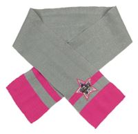 Šedo-neonově růžová šála s obrázkem Primark
