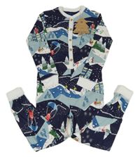 Nové- Tmavomodro-modro-bílý overal s obrázky Leigh Tucker