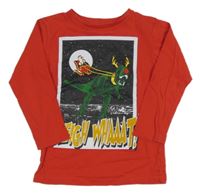 Červeno-černé triko s obrázkem St. Bernard