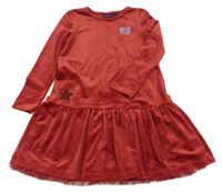 Červené sametové šaty se srdíčkem z flitrů Alive