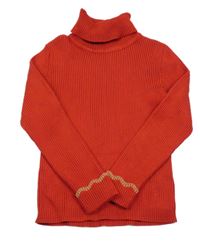 Červený žebrovaný svetr s rolákem Primark