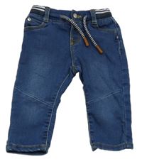 Modré teplákové rifle s úpletovým pasem Obaibi