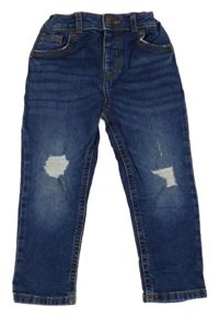 Tmavomodré slim rifle s prošoupáním River Island